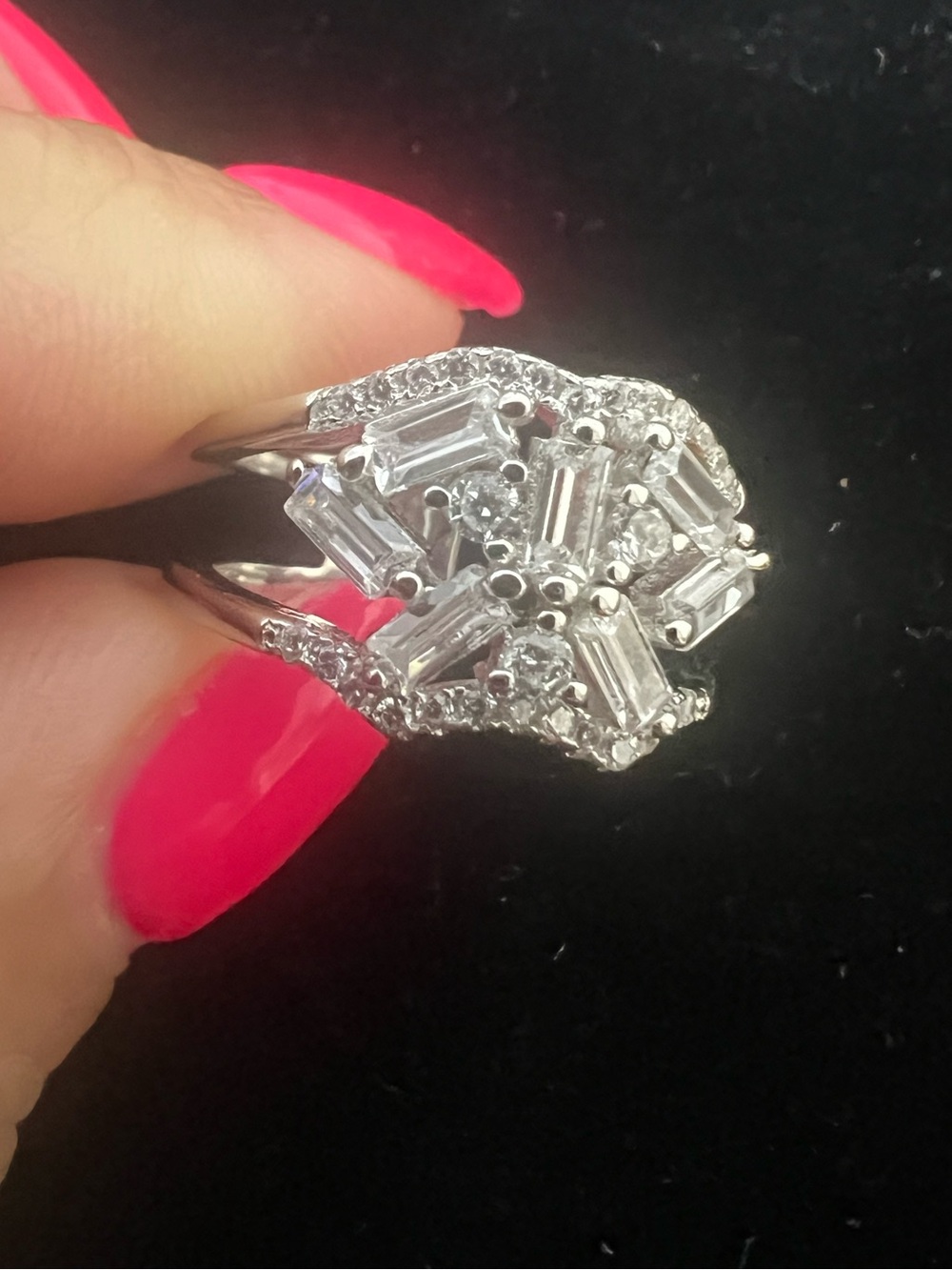 925 STERLING SILVER DOUBLE BANDED CZ RING